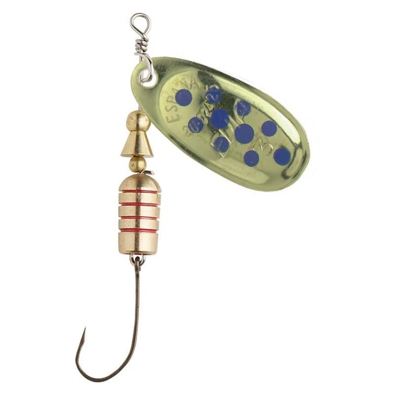 CUILLER TOURNANTE EVIA DOTTY MOD 11 HAMECON SIMPLE - OR POINTS BLEUS 3 CUILLER TOURNANTE EVIA DOTTY MOD 11 HAMECON SIMPLE - OR POINTS BLEUS